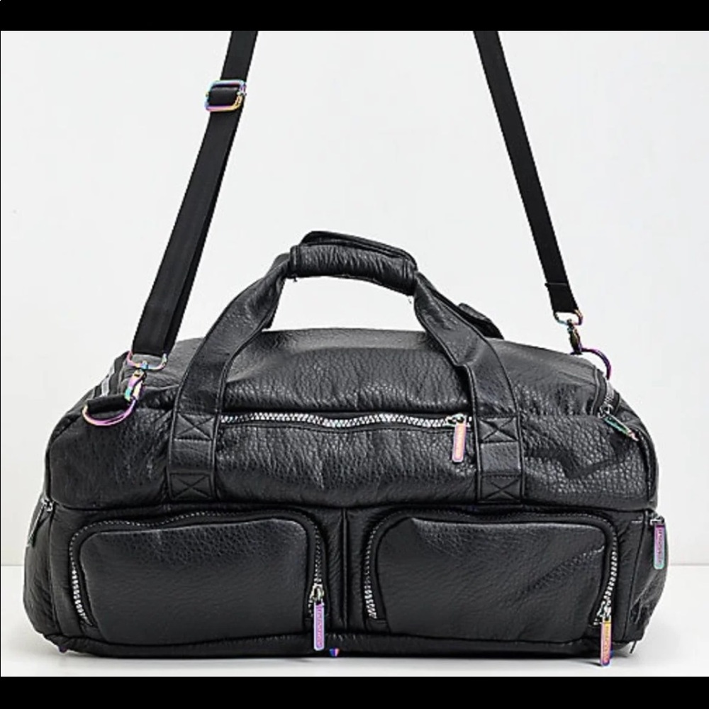SPRAYGROUND Iridescent Black Leather Duffle Bag - Picture 15 of 16